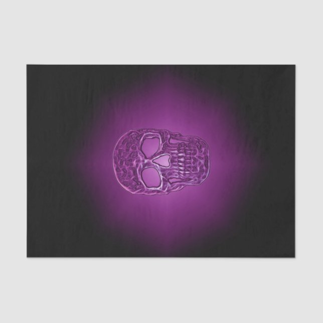 Glowing Skull Gothic Purple Black Cool Scary Tissue Paper (Front)