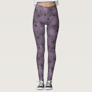 Glowing Spiders purple - mystical arachnid Leggings