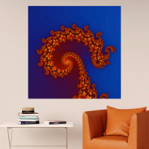 Glowing Spiral Fractal Poster