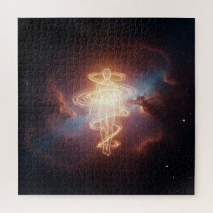 Glowing Spiritual Entity Floating in the Universe Jigsaw Puzzle