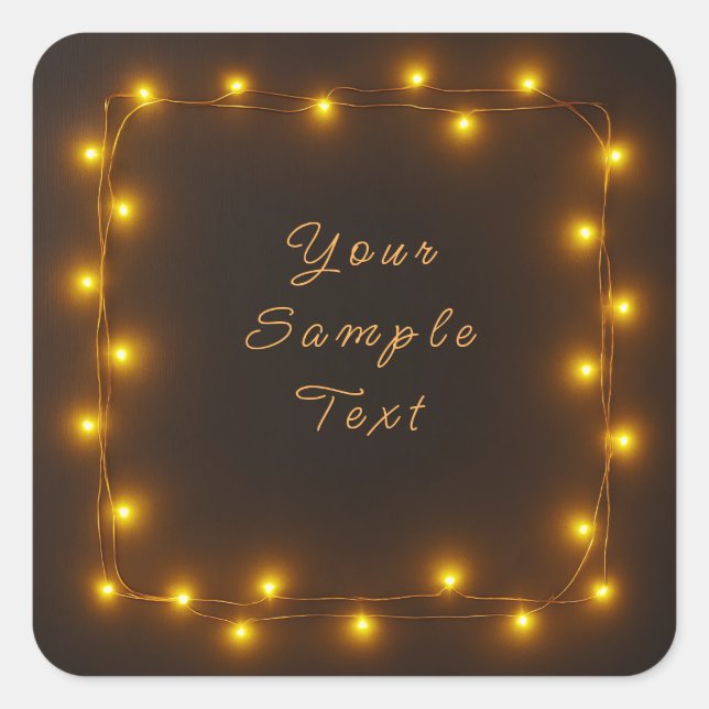 Glowing Square String Lights Decorative Frame Sticker (Front)