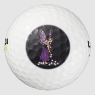 Glowing Star Flowers Pretty Purple Fairy Girl Golf Balls