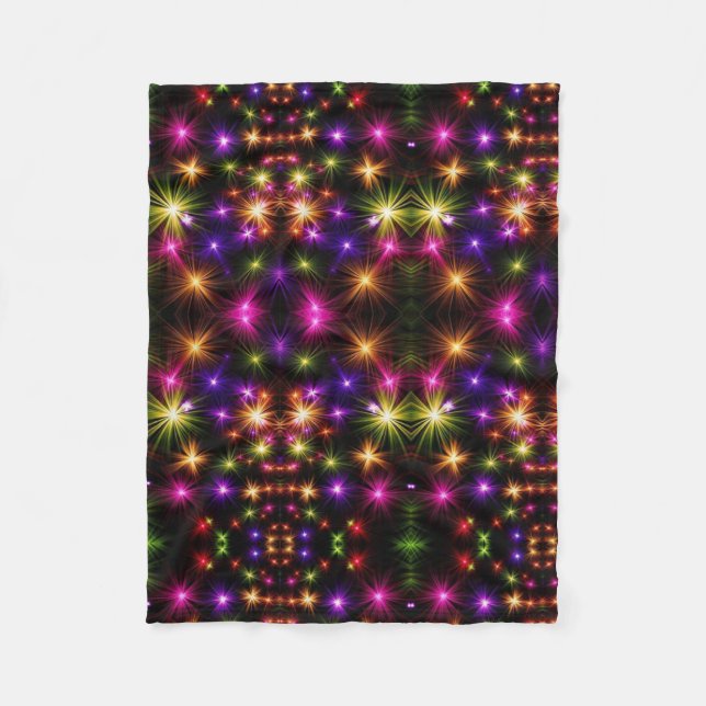 Glowing Starburst Sherpa Throw Fleece Blanket (Front)