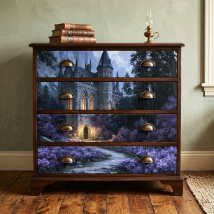 Glowing Stone Gothic Fantasy Castle Decoupage Tissue Paper