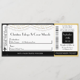 Glowing Summer Li Boarding Pass Wedding Invitation