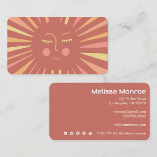 Glowing Sun Cute and Charming Colourful Pink  Business Card