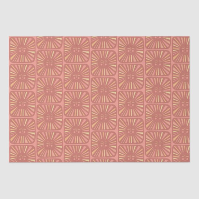 Glowing Sun Cute and Charming Pink Sunshine Gift  Tissue Paper (Front)
