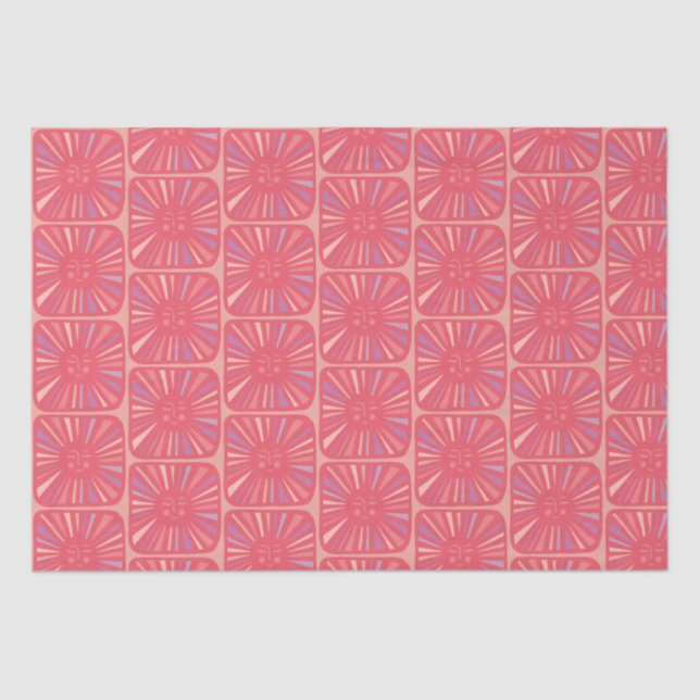 Glowing Sun Cute and Charming Pink Sunshine Gift  Tissue Paper (Front)