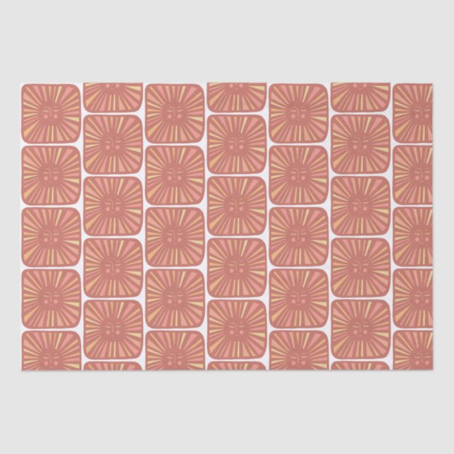 Glowing Sun Cute and Charming Pink Sunshine Gift   Tissue Paper (Front)