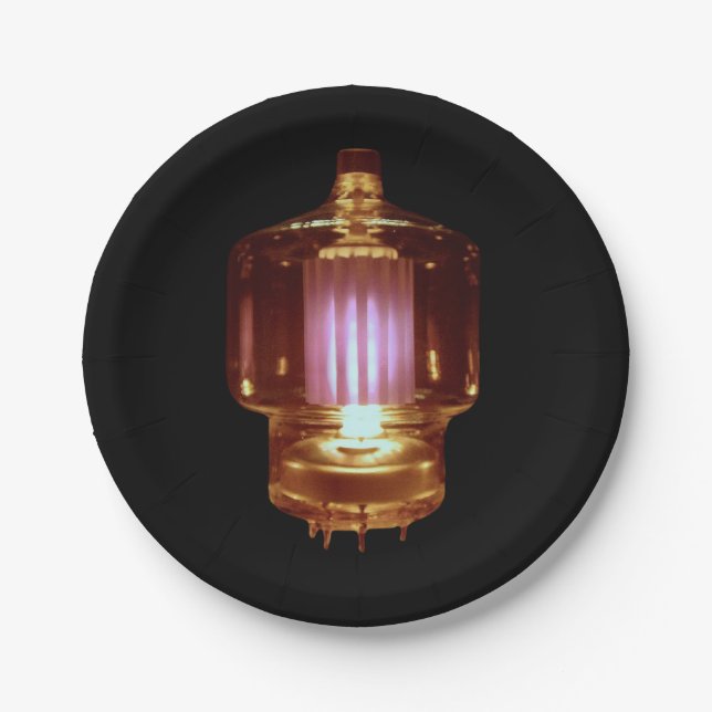 Glowing Transmit Vacuum Tube Paper Plate (Front)