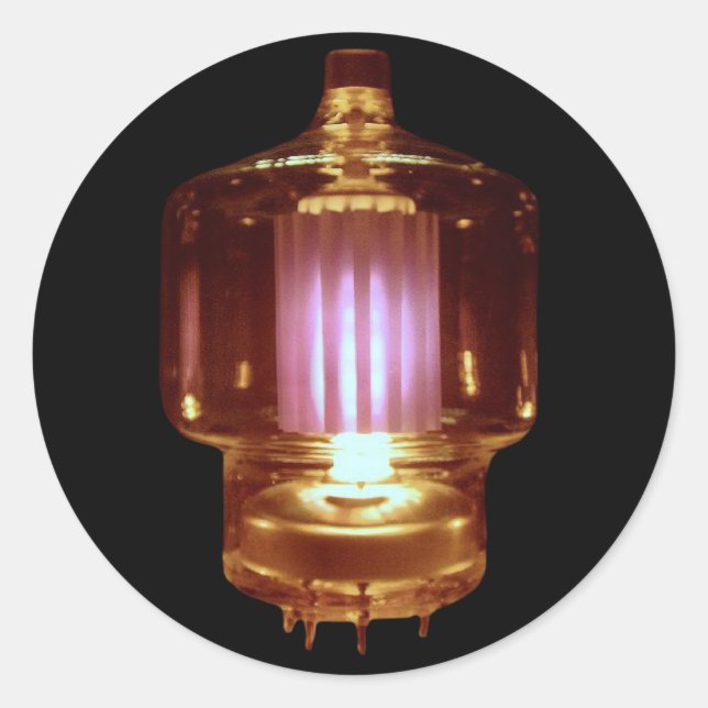 Glowing Transmitter Vacuum Tube Classic Round Sticker (Front)