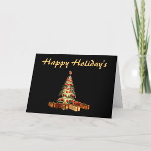 Glowing Tree Happy Holidays Holiday Card