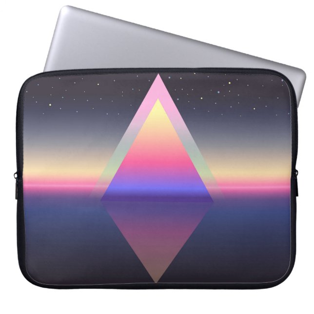 Glowing triangle. Ethereum concept. futuristic abs Laptop Sleeve (Front)