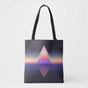 Glowing triangle. Ethereum concept. futuristic abs Tote Bag