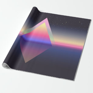 Glowing triangle. Ethereum concept. futuristic abs Wrapping Paper