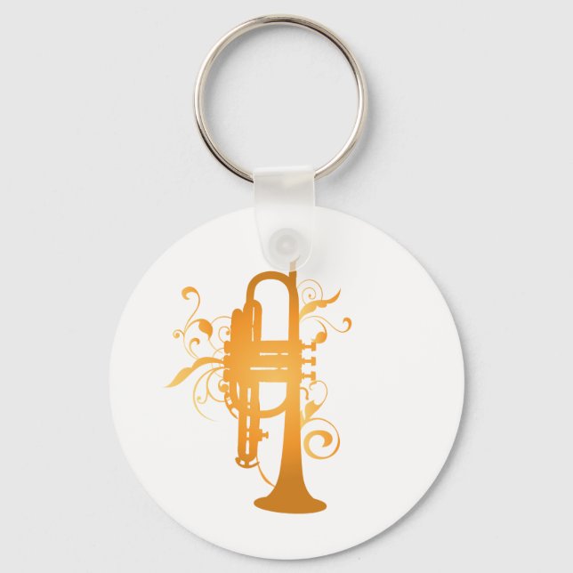 Glowing Trumpet Music Gift Key Ring (Front)