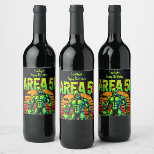 Glowing UFOs Loom Over Area 51 Wine Label
