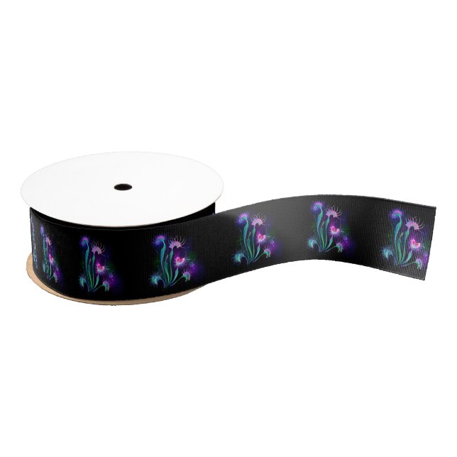 Glowing Venus Flytrap Grosgrain Ribbon (Spool)