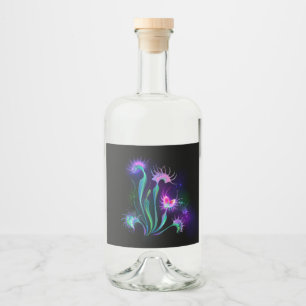 Glowing Venus Flytrap Liquor Bottle Label