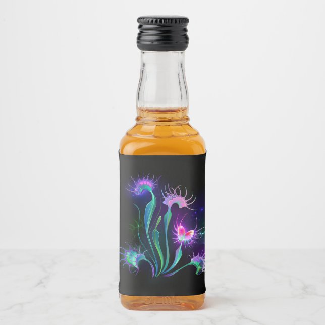 Glowing Venus Flytrap Liquor Bottle Label (Front)