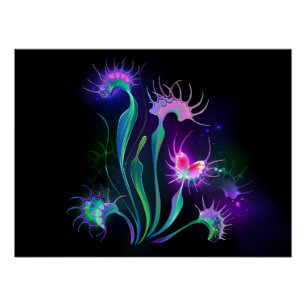 Glowing Venus Flytrap Poster