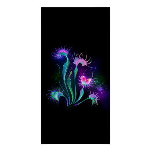 Glowing Venus Flytrap Poster