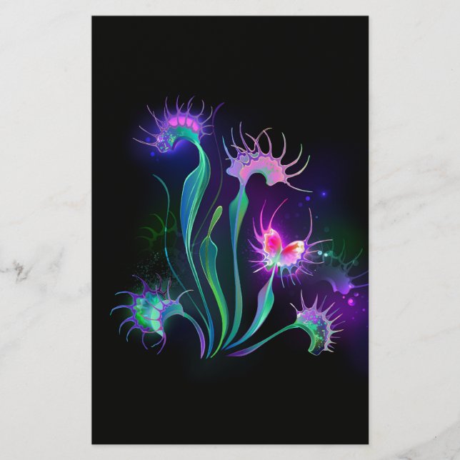 Glowing Venus Flytrap Stationery (Front)
