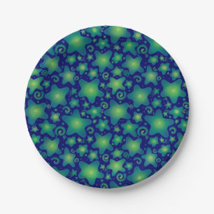 Glowing Watercolor Galaxy Paper Plate