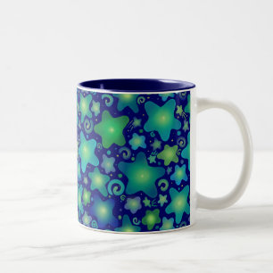 Glowing Watercolor Galaxy Two-Tone Coffee Mug