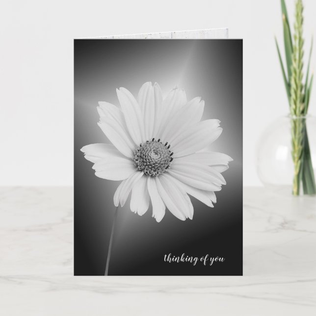 glowing white cosmos thinking of you card (Front)