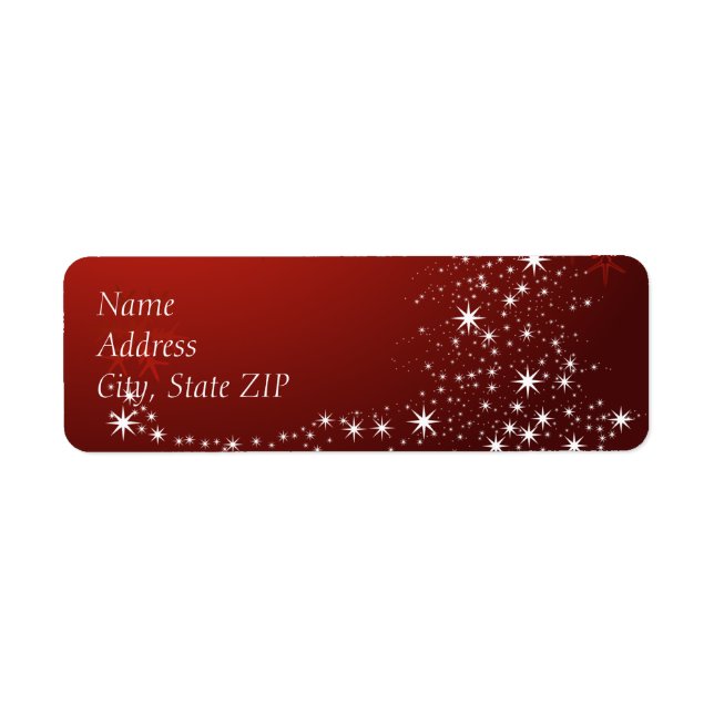 Glowing White Lights on Red Return Address Label (Front)