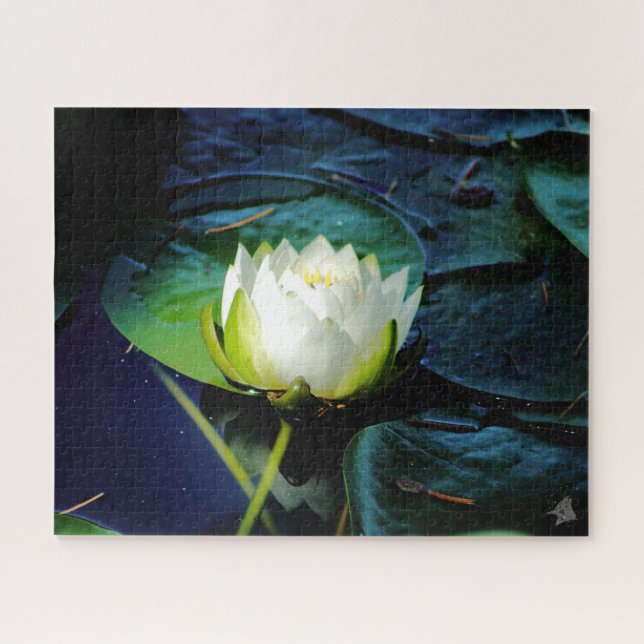 Glowing White Lotus Jigsaw Puzzle (Horizontal)