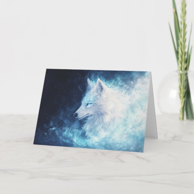 Glowing Wolf in a Celestial Dream Card (Front)