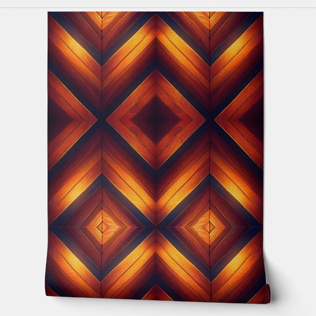 Glowing Wooden Chevron Design  Wallpaper (Unrolling)