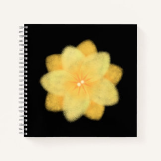 Glowing Yellow Floral Spiral Notebook – Elegant 