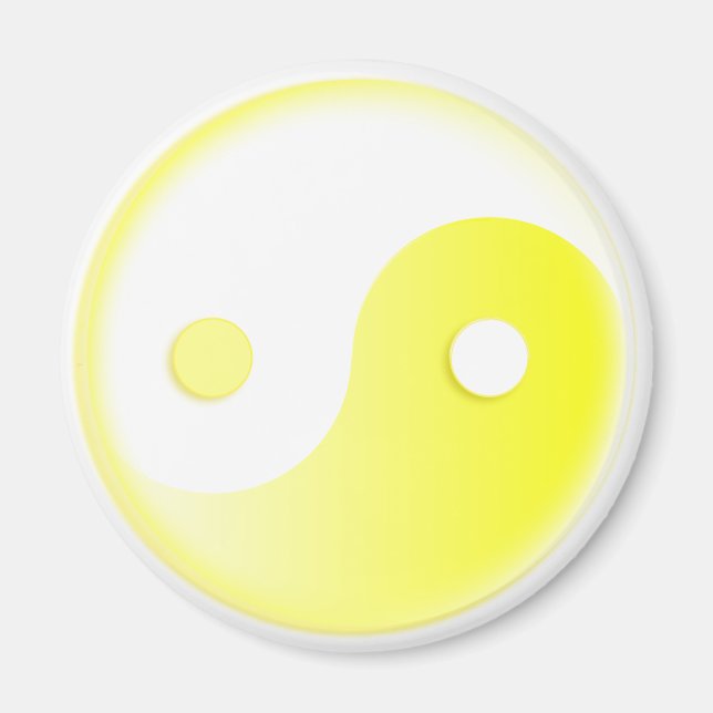 Glowing Yellow Yin/Yang Symbol Magnet (Front)