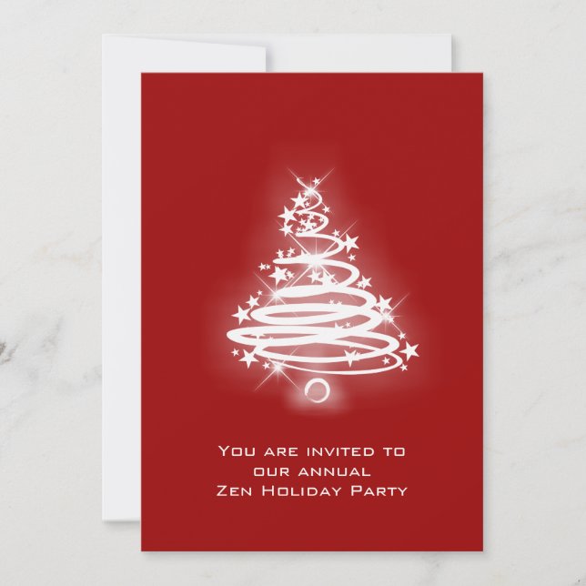 Glowing Zen Christmas Tree Invitation (Front)