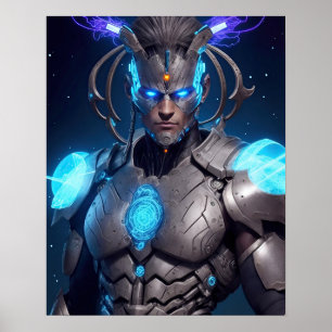 Glowing Zeus Cyborg Poster