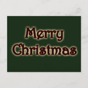 Glowy Merry Christmas Holiday Postcard