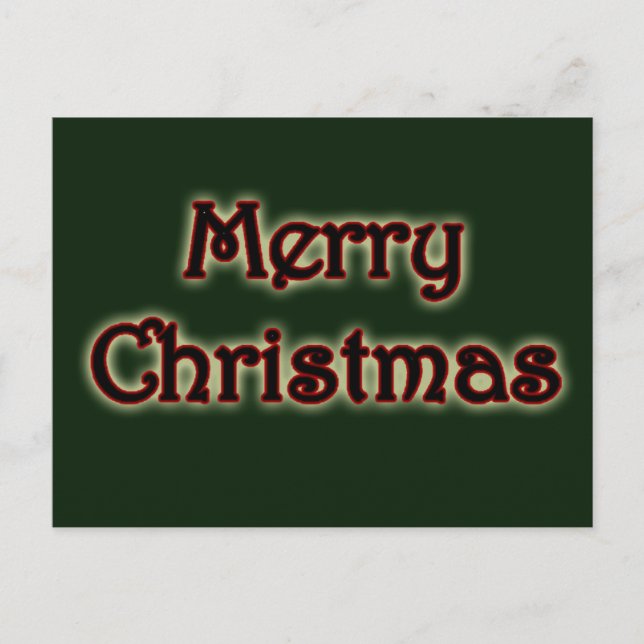 Glowy Merry Christmas Holiday Postcard (Front)
