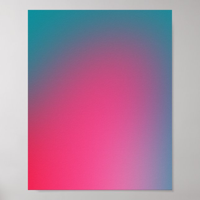 Glowy Turquoise And Pink Gradient Poster (Front)