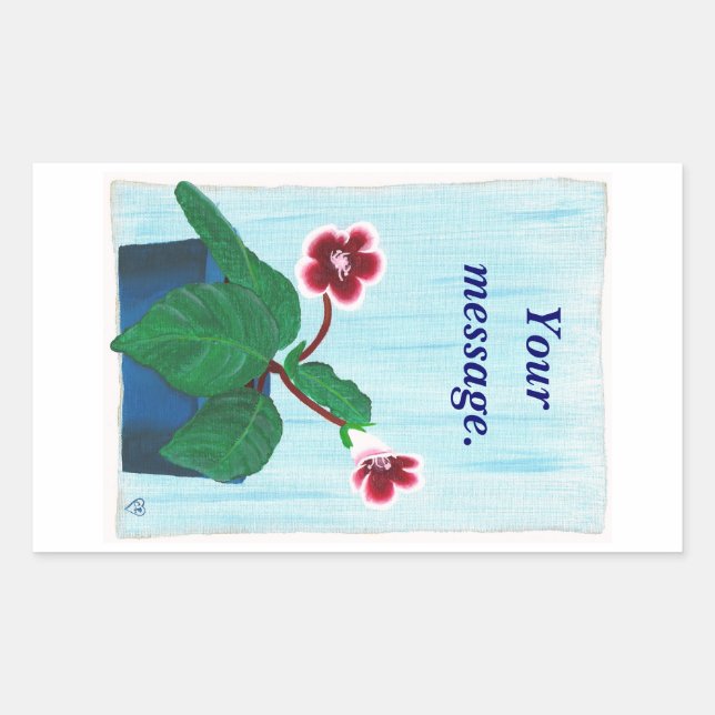 Gloxinia African Violet Flower Custom Stickers (Front)