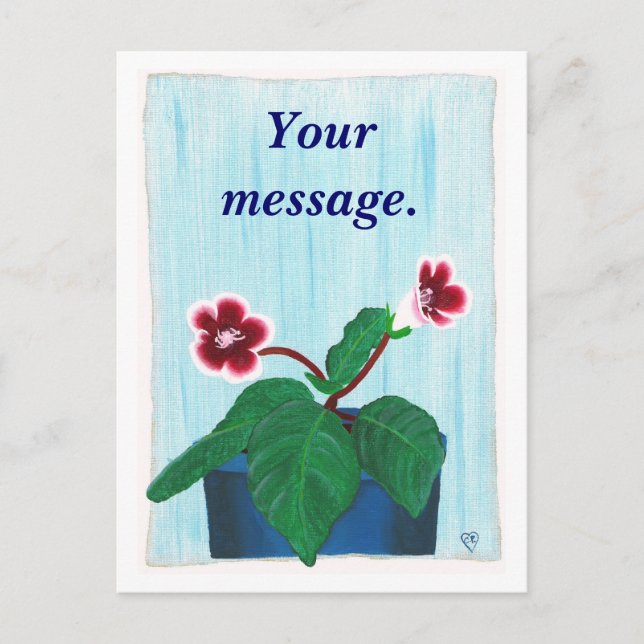 Gloxinia Flower, Your message, Postcards (Front)