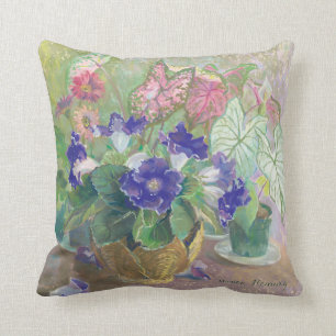 Gloxinias Throw Pillow - Double Sided Image