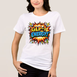 GLP-1 Energy Comic Pop Art Tri-Blend Shirt