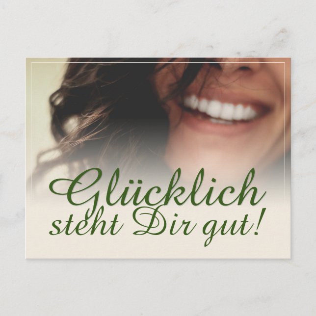 Glücklich steht Dir gut! Holiday Postcard (Front)
