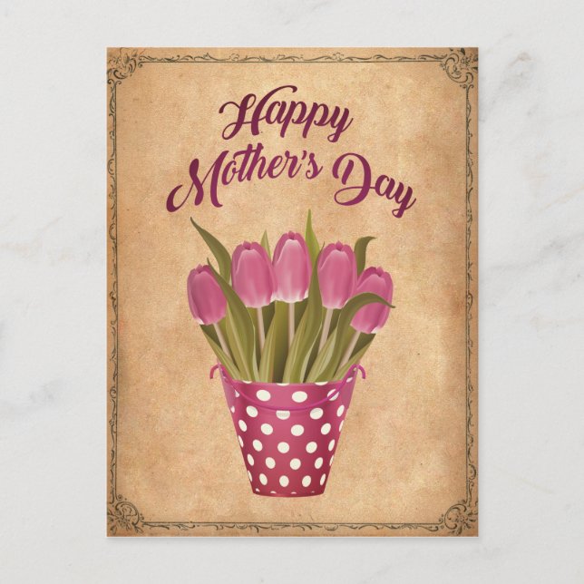 Glücklicher Muttertag Vintage Postcard (Front)