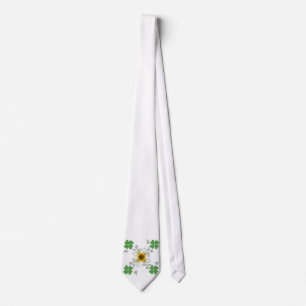 Glücksklee Clover mit Sonnenblume und Calla Lilie Tie