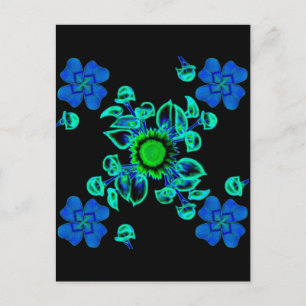 Glücksklee mit Sonnenblume und Calla Lilie Postcard