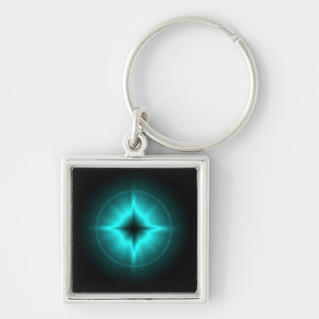 Glückssterne mintgrün schwarz  Artdeco Key Ring (Front)